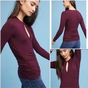 Anthro Wine Burgundy Top
